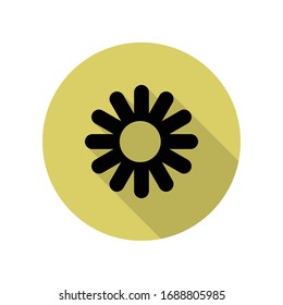 flower long shadow icon. Simple glyph, flat vector of web icons for ui and ux, website or mobile application