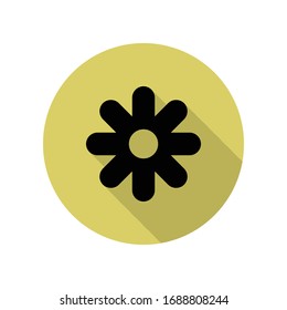 icono de sombra de flor larga. Glifo simple, vector plano de iconos web para ui y ux, sitio web o aplicación móvil