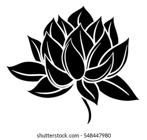 白黒の背景に花のハス 白い背景に ベクターイラスト のベクター画像素材 ロイヤリティフリー Shutterstock