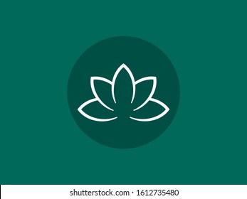 Flower, lotus icon. Vector illustration, flat design.