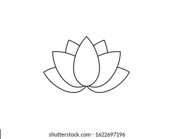 Flower, lotus icon. Vector illustration, flat design.