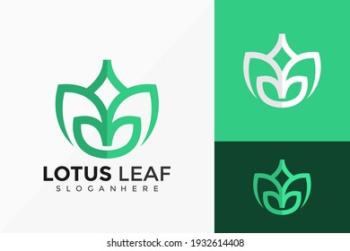 Diseño de vectores con logotipo de Lotus Leaf de flores. Emblema abstracto, concepto de diseños, logotipos, elemento de logotipo para plantilla.