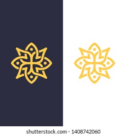 flower lotus line art logo