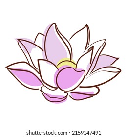 Flower Lotus Line Art Minimalism Style Stock Vector (Royalty Free ...