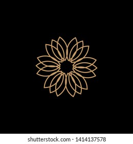 Flower lotus logo design vector template