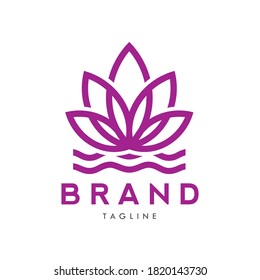Flower Lotus Logo Design Vector Image