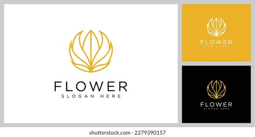 Flower Lotus Logo design vector template