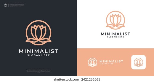 Flower lotus logo design vector illustration