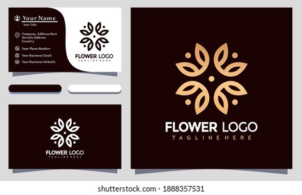 Vector de logotipo de Flor Lotus, diseño de logotipo de Flor Boutique, logotipo moderno, plantilla de ilustración vectorial de logotipos