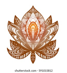 Mehndi Indian Henna Brown Tattoo Design Stock Vector (Royalty Free ...