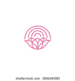 diseño de logotipo vectorial moderno de flor loto