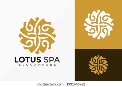 Diseño de vectores con logotipo de spa Lotus de flores. Emblema abstracto, concepto de diseños, logotipos, elemento de logotipo para plantilla.
