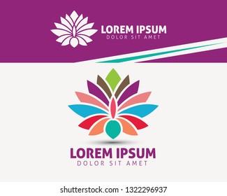 Flower Lotus Vector Logo