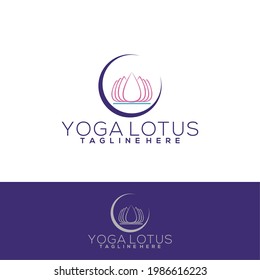 Flower Lotus Yoga Logo Design Template Vector