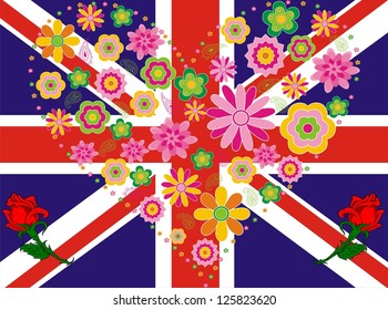 flower love in British flag