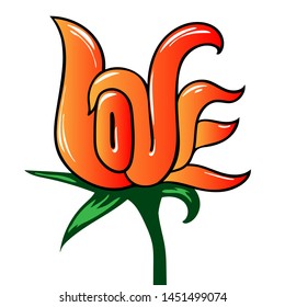 flower "LOVE" card. love congratulatory design