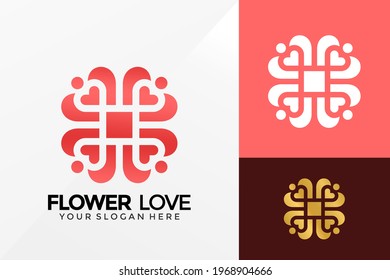 Flower Love Creative Logo Design, Brand Identity logos vector, modern logo, Logo Designs Vector Illustration Template