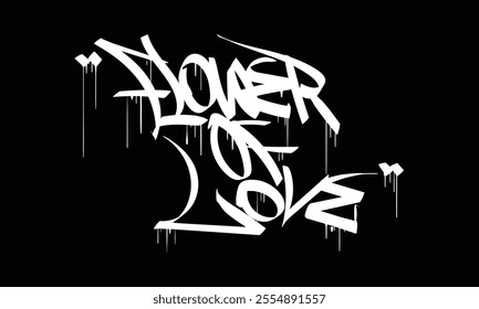 FLOWER OF LOVE graffiti tag style design