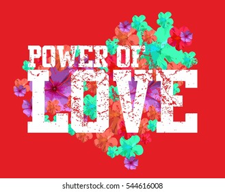 flower and love  graphic design vector art