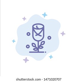 Flower, Love, Heart, Wedding Blue Icon on Abstract Cloud Background. Vector Icon Template background
