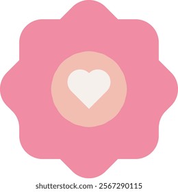 Flower and love icon design illustration, valentines theme icon decorations, valentines day illustration. 