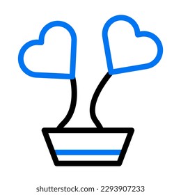 flower love icon duocolor blue black colour mother day illustration vector element and symbol perfect.