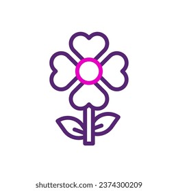 Flower love icon duocolor pink purple colour mother day illustration vector element and symbol perfect.