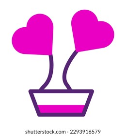 flower love icon duotone pink purple colour mother day illustration vector element and symbol perfect.
