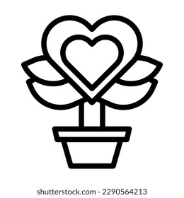 flower love icon outline black colour mother day illustration vector element and symbol perfect.