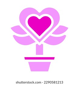 flower love icon solid duocolor pink colour mother day illustration vector element and symbol perfect.
