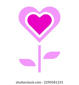 icono de amor de flor sólido duocolor color rosa madre ilustración día vectorial elemento y símbolo perfecto.