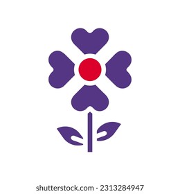 Flower love icon solid red purple colour mother day illustration vector element and symbol perfect.