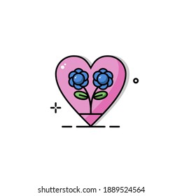 Flower and love illustration. Easy to edit with vector file. Can use for your creative content. Especially about romantic content.