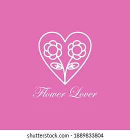 Flower and love simple illustration. Easy to edit with vector file. Can use for your creative content. Especially about romantic content.
