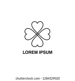 flower love simple logo design