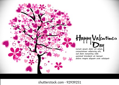 Flower love tree seamless background