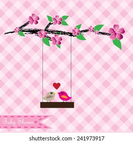 Flower love tree silhouette. Vector illustration