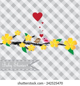 Flower love tree silhouette. Vector illustration