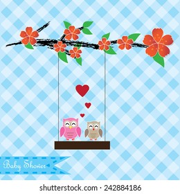 Flower love tree silhouette. Vector illustration