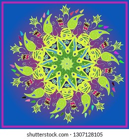 Flower lovely multicolor abstract fairy mandala.