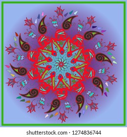 Flower lovely multicolored abstract magian mandala.