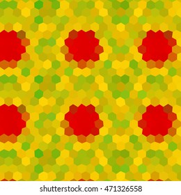 Flower low poly hexagon style vector mosaic background