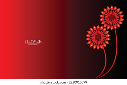 Flower luxury background on a red and dark gradient background, simple background wallpaper for good wish or good nots, background for Valentine's Day or love day 