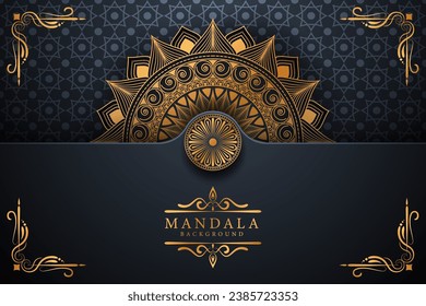 Flower Luxury mandala background with golden arabesque pattern Arabic Islamic east style. Ramadan Style Decorative mandala. Mandala for print, poster, cover, brochure, flyer, banner