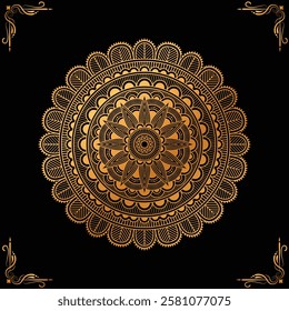 Flower Luxury mandala background with golden arabesque pattern Arabic Islamic east style. Ramadan Style Decorative mandala. Mandala for print luxury ornamental mandala design background in gold color 