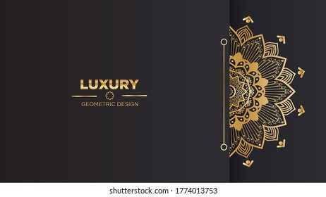 Flower Luxury Mandala Background islamic with Gold Coloe