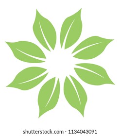 
Flower made by using leaves denoting icon for whorled leaves 
