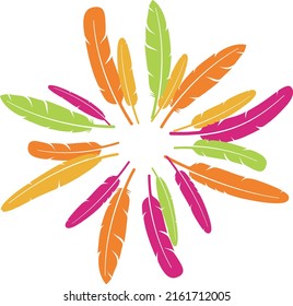 Flower made of feathers, vector illustration