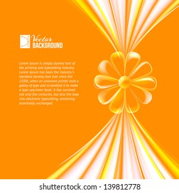 Flower made of glass. Vector illustration, contains transparencies, gradients and effects.