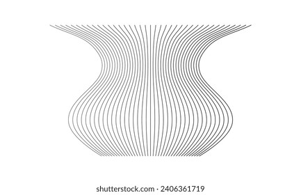 A flower made of many lines. Lines of different thicknesses. Background color is white. Vector illustration EPS10.